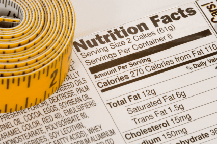 Calorie nutrition label