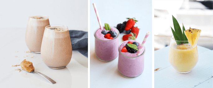 Nutty and fruity smoothies